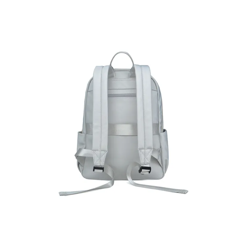 Crocodile Fabric Backpack Medium Size Women's Black/Gray-7