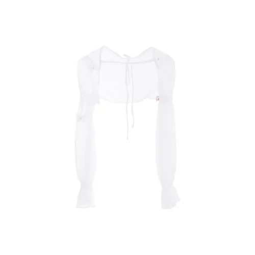 Blovelan Chiffon Shirts Women's Apricot White