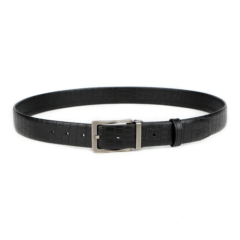 Crocodile Crocodile Pattern Business Cow Leather Leather Belts Men's With 3.4CM-1
