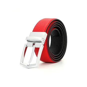 SHERIDan Open Door Red Fashion Business Leather Belts Men's Width: 3.5cm