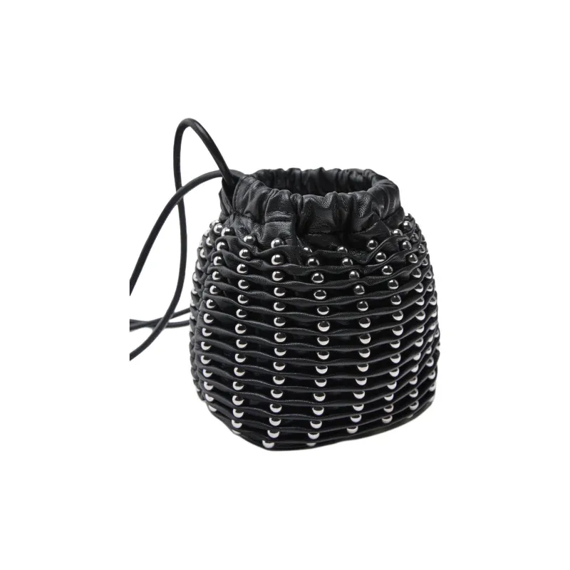 ZARA Polyurethane Bucket Bags Crossbody Bag Shoulder Bag Women's Black-3