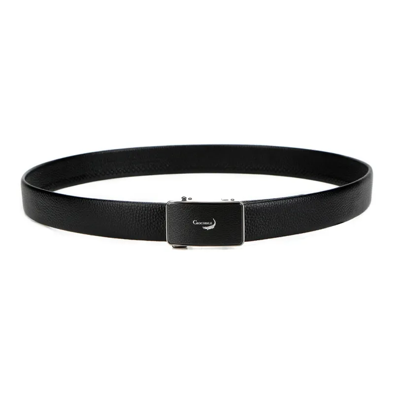 Crocodile Fashion Pants Automatic Buckle Belt Top Grain Cow Leather Leather Belts Men's Width 3.5CM-1