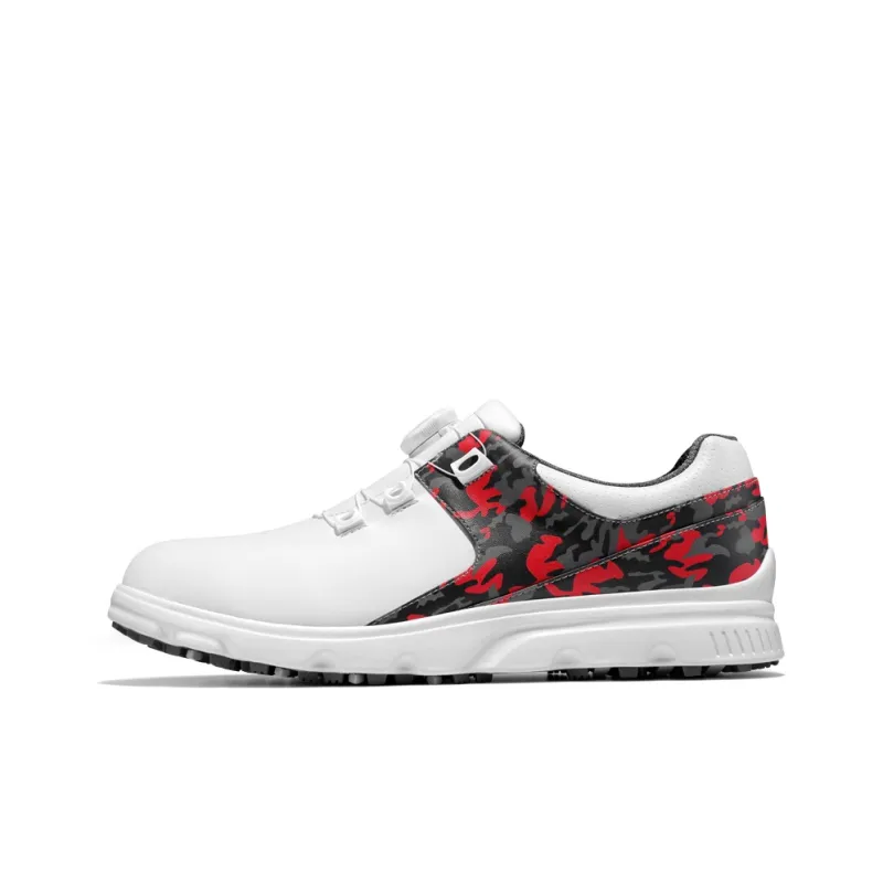 PGM Anti-Slip Wear-Resistant Low-Top Golf Shoes Men's White Black-5