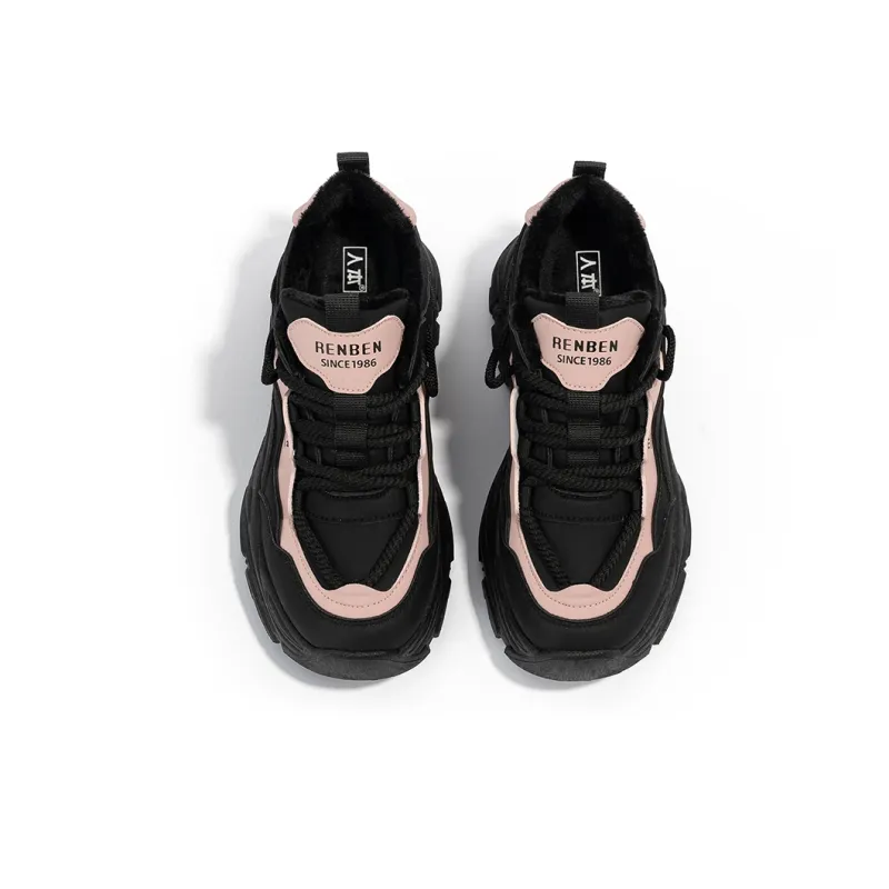 Humanism 1986 Chunky Sneakers Women's Low Top Black-2