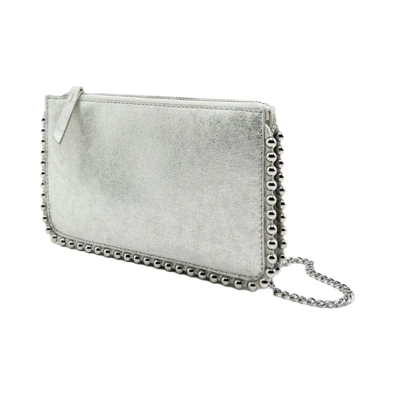 ZARA PU Shoulder Bag Crossbody Bag Mini Women's Silver-1