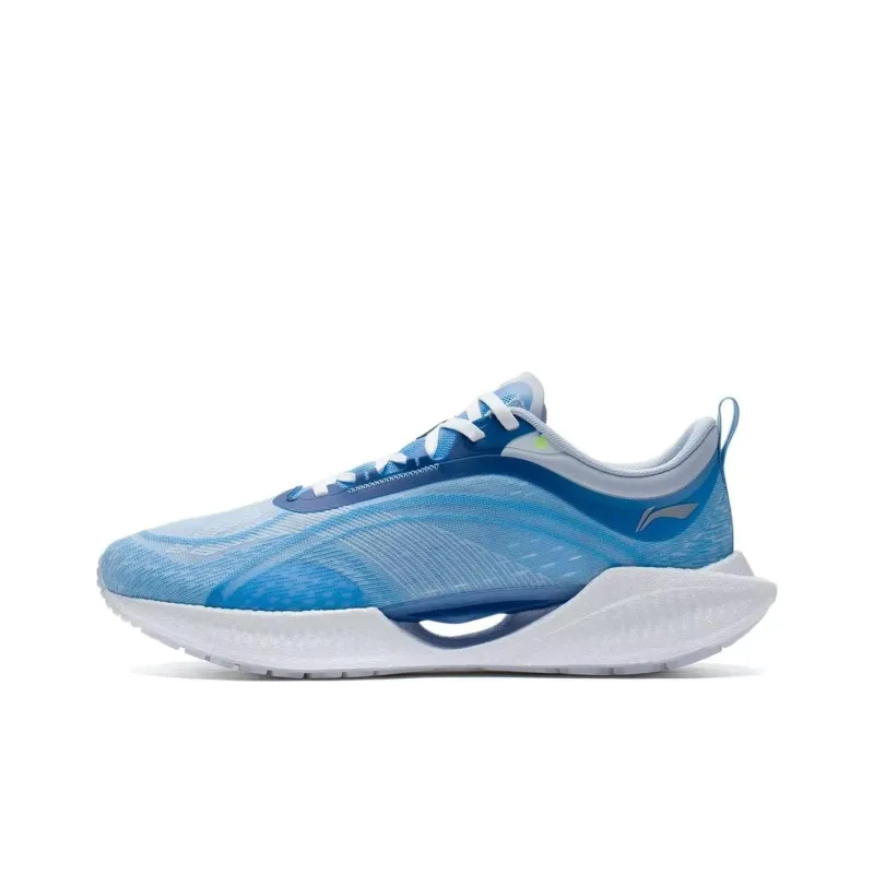 LiNing Super Light 19 Cushioning Anti Slip And Wear Resistant Low Top Running Shoes Men's Blue White-0