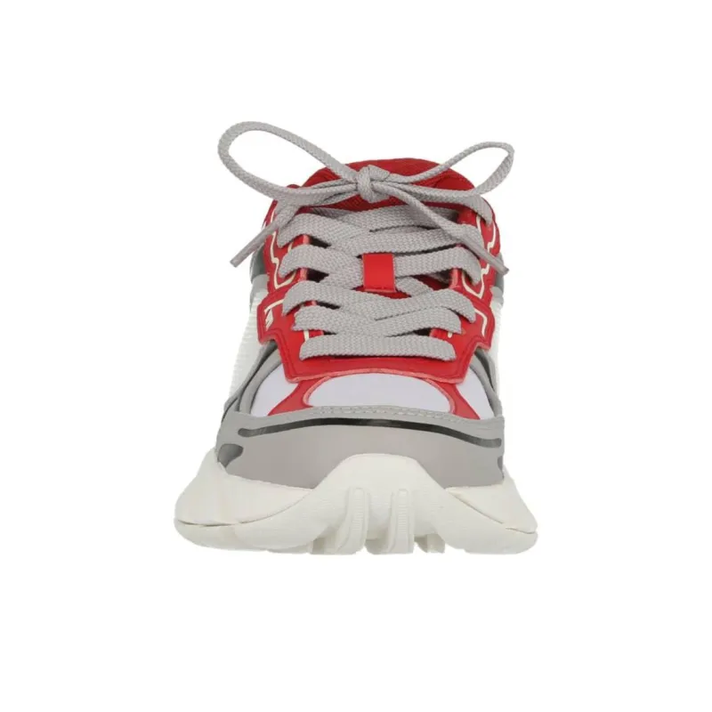 HERON PRESTON Block Stepper Low-Top Sneaker White Red-2