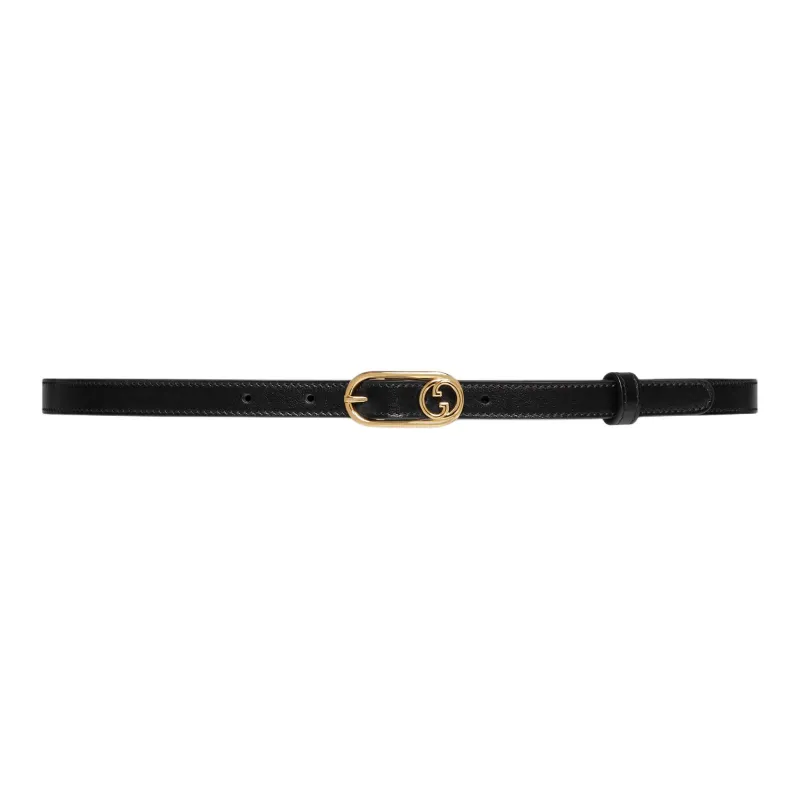 GUCCI Interlocking G buckle Leather Belt-0