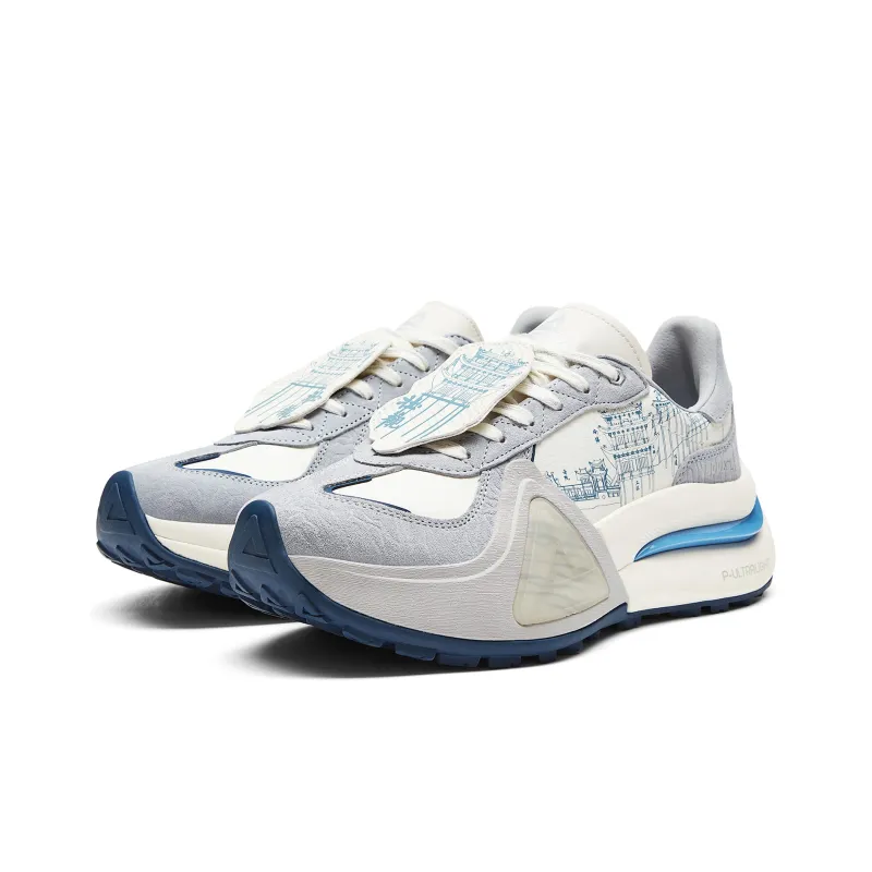 PEAK Guochuang Series Casual Shoes Men Low Top Light Gray Turquoise-3