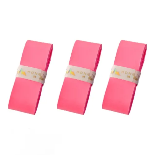 Hongjian Badminton Grip Tape Light Pink PU Tennis Rackets Fishing Rod Controller Wrapped With Strap Thin 15 Items