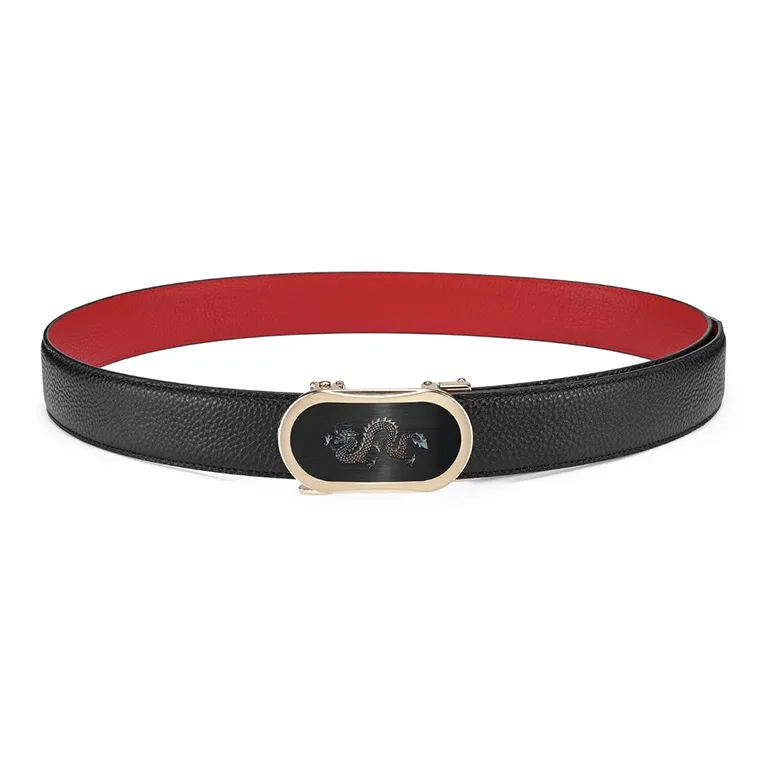FAIRWHALE Top Grain Cow Leather Belt Men's Width 3.5CM-2
