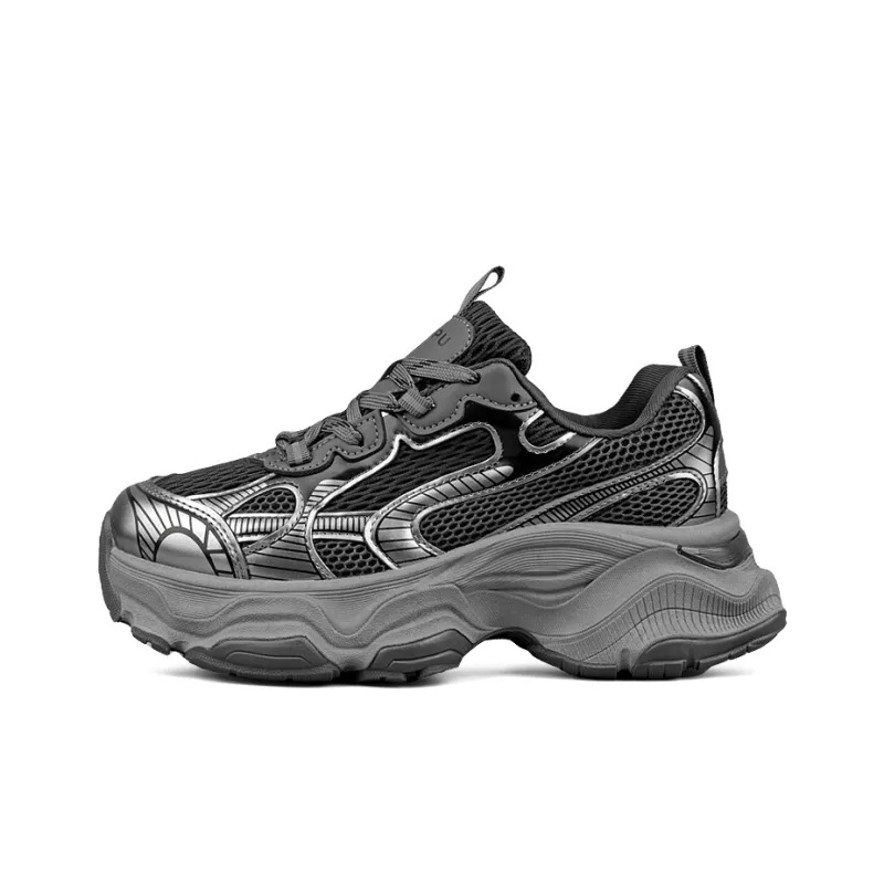 WENPU Cushioned Wear-Resistant Height Increasing Low-Top Chunky Sneakers 5cm Unisex-7