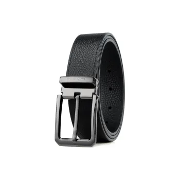 Crocodile Pin Buckle Belt Pants Top Grain Cow Leather Leather Belts Men's Width 3.4CM