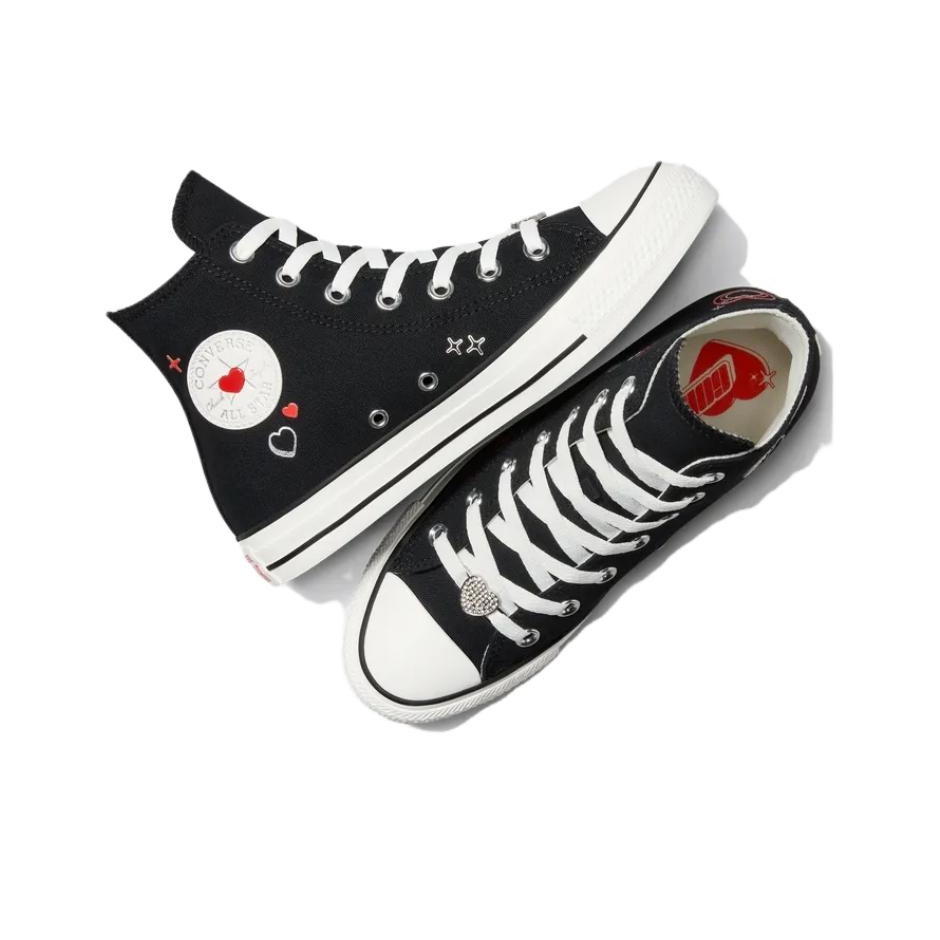 Converse Chuck Taylor All Star Y2K Heart High Top Black Size 8 Womens Shoes