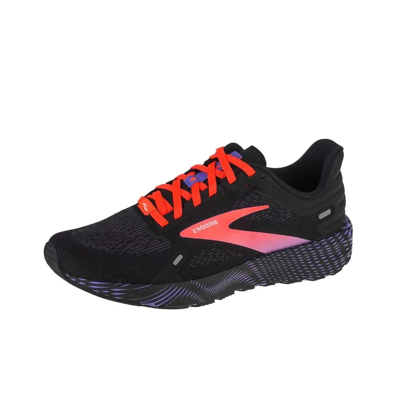 Brooks Launch 9 Cushioned Slip-Resistant Low-Top Running Shoes Women's Black Purple-0