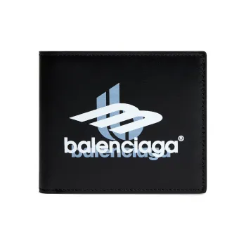 Balenciaga Calfskin Wallet Men's Black & White