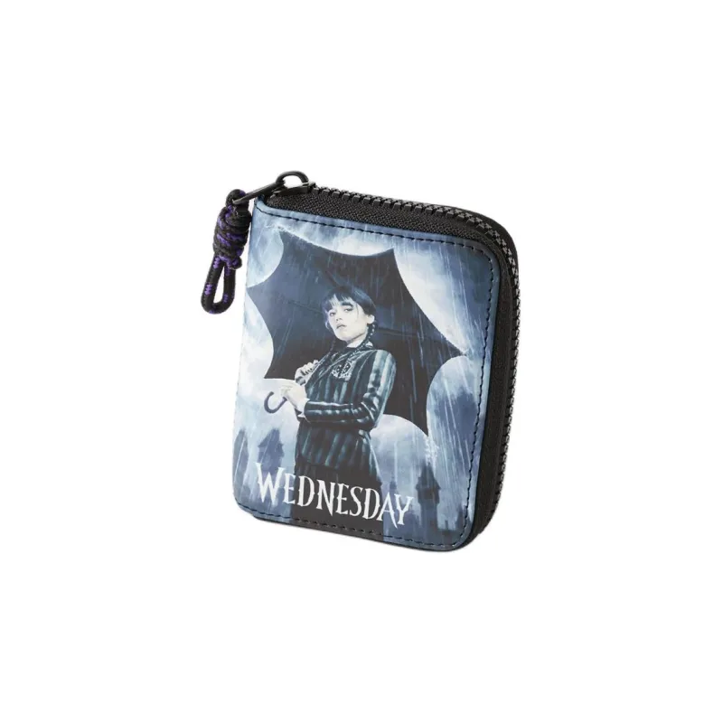ZARA Wednesday, Collaboration PU Polyurethane Wallet Regular Women's Black-1