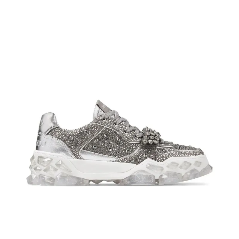 Jimmy Choo Diamond Low Top Fashion Sports Casual Shoes Women's Silver-1
