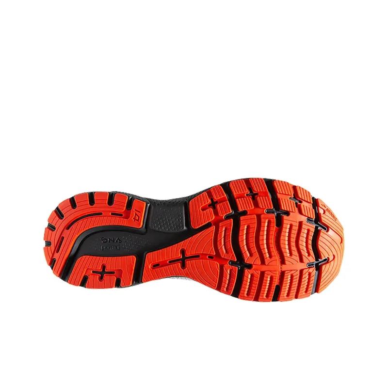 Brooks Ghost 14 Anti Slip Wear Resistant Low Top Marathon Running Shoes Men's Gray Orange-3