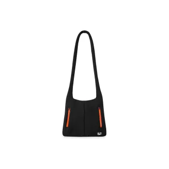 Crying Center Fabric Crossbody Bag, Shoulder Bag Unisex Black/Gray Blue/Bright Orange