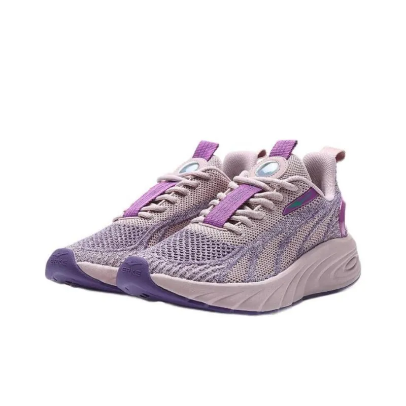Erke Chi Pan Α Fle Cushioned Slip Resistant Abrasion Resistant Breathable Low Top Running Shoes Women's Fuchsia-3