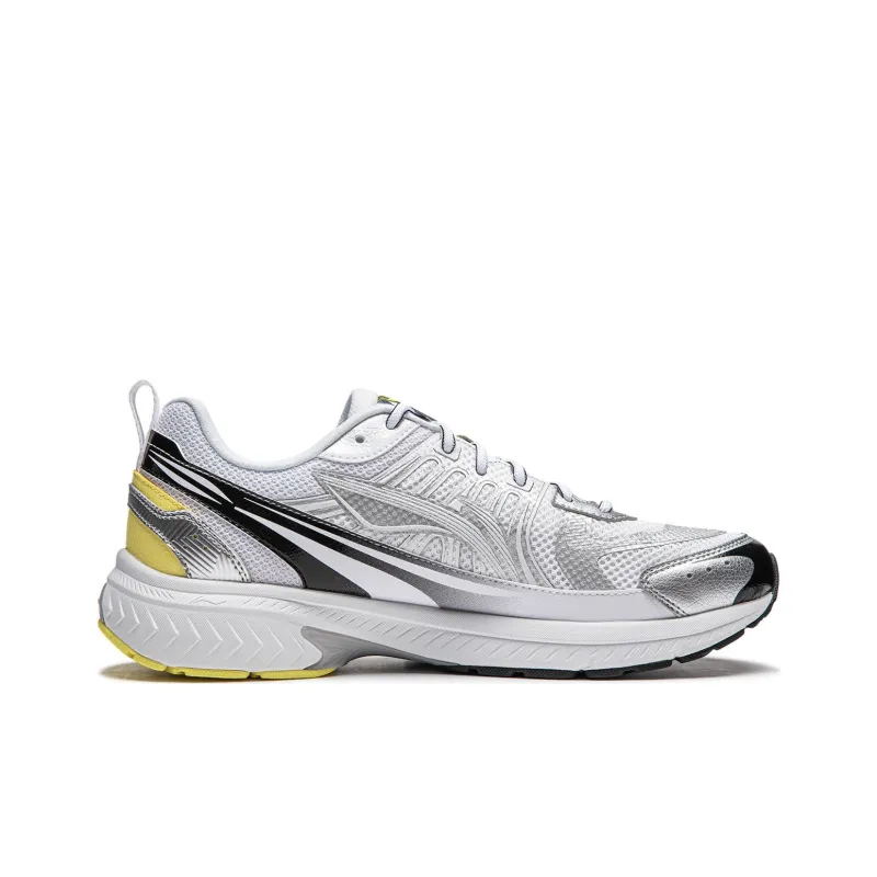 LiNing Shake 1.0 V3 Cushioning Wear Resistant Low Top Casual Running Shoes Men's White Silver-1