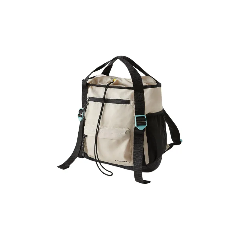 ZARA Polyester Bucket Bag Backpack Unisex Beige-1