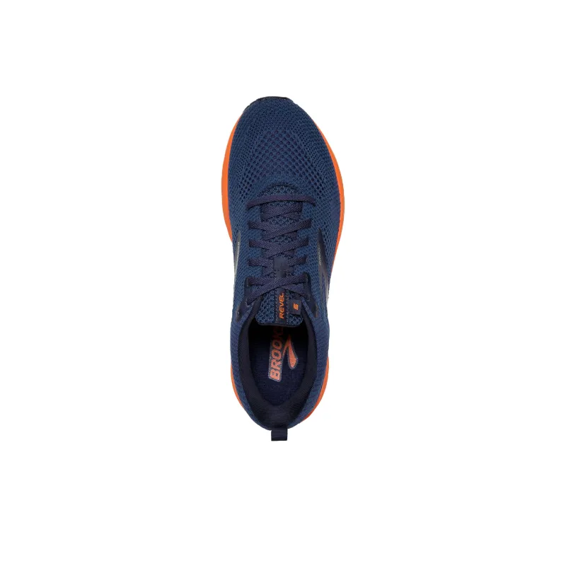 Brooks Revel 5 Anti Slip Wear Resistant Low Top Running Shoes Men's Blue Orange-3
