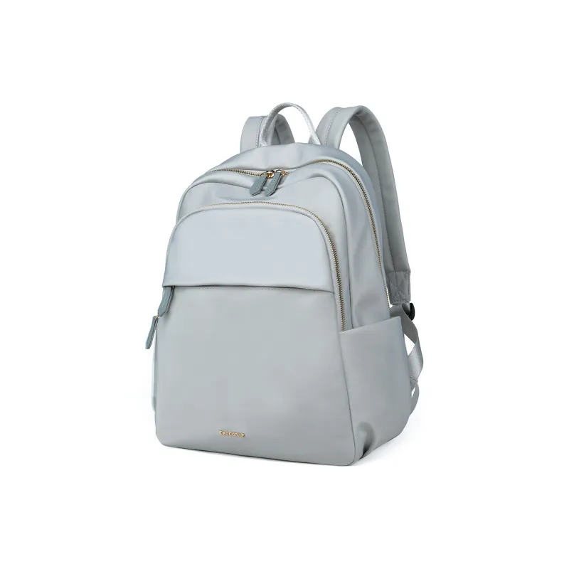 Crocodile Fabric Backpack Medium Size Women's Black/Gray-6