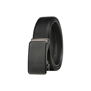 Crocodile Business Diamond Pattern Automatic Buckle Top Grain Cow Leather Leather Belts Men's Width 3.5CM