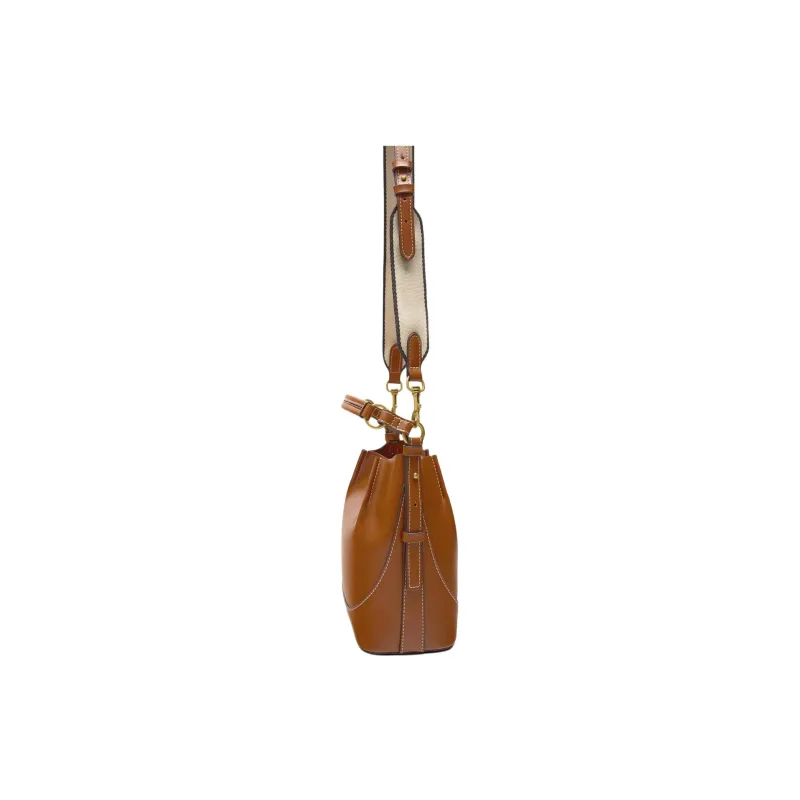 ZARA Polyurethane Bucket Bags Shoulder Bag Crossbody Bag Handbag Small Size Women's Yellow-2