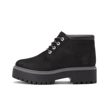 Timberland Stone Street Premium Platform Waterproof Chukka Boots 'Black Nubuck' Women's