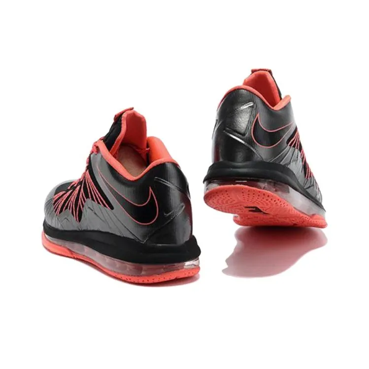 Nike LeBron X Low Black Total Crimson-3