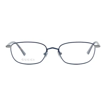 GUCCI Metal Irregular Shape Eyeglass Frames Men's Blue