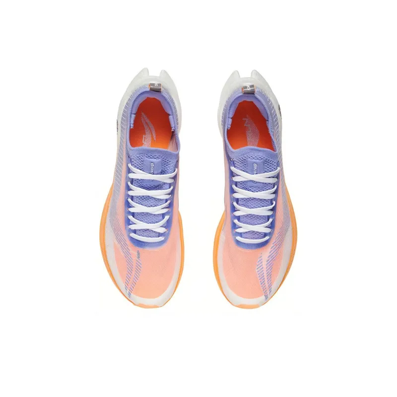 LINING Feidian 2 Elite Running Shoes Women's Low Top Standard White/Neon Hydrangea Blue Purple-3