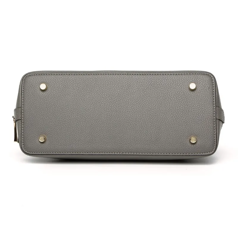 Crocodile Cow Leather One Shoulder Handbags Regular Women's Black/Gray-8