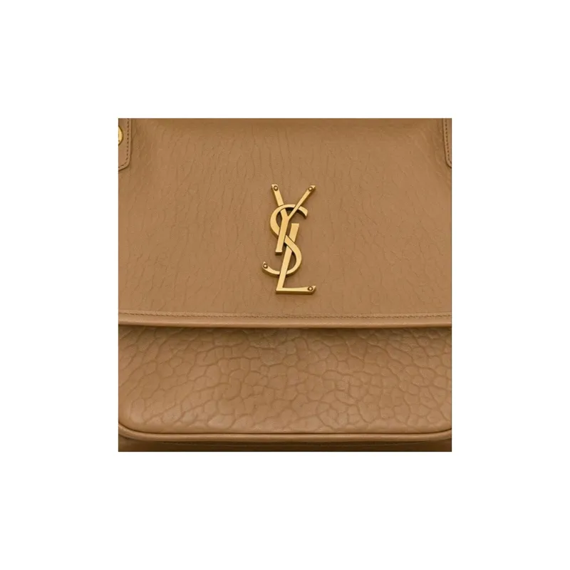 SAINT LAURENT Grain Sheepskin Shoulder Bag, Crossbody Bag Medium Size Women's Brown-5