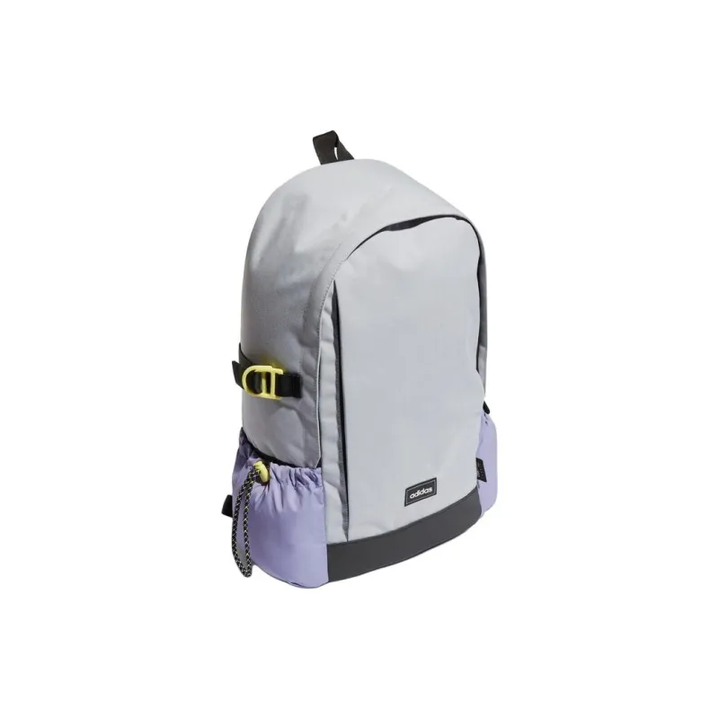 Adidas Neo Recycled Polyester Backpack Medium Size Unisex Light Silver & Purple & Lemon-1