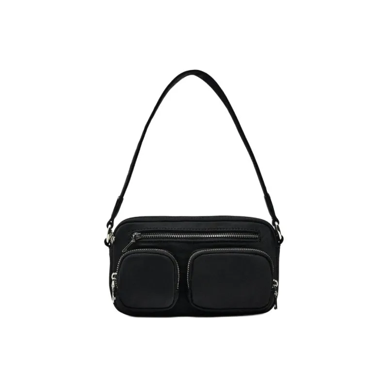 ZARA Nylon Shoulder Bag Handbag Shoulder Bag Crossbody Bag Small Size Women's Black-0