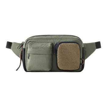 ZARA Polyester Fanny Pack Sling Bags Kids' Bags Regular Unisex Khaki Green