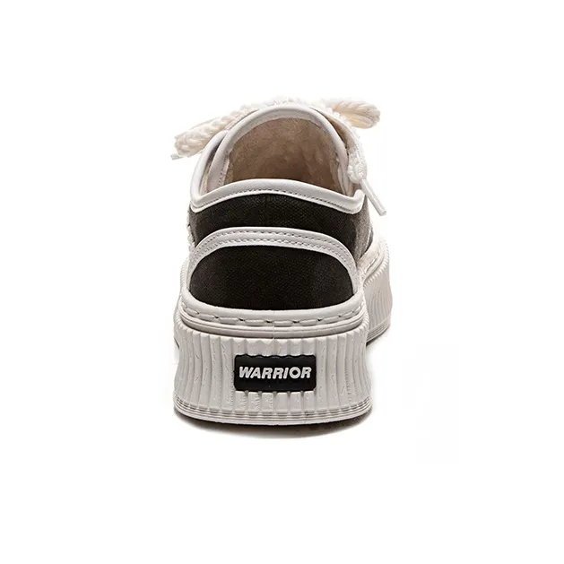 Warrior Lightweight Warm Height Increasing Low-Top Canvas Shoes Women's Black-1