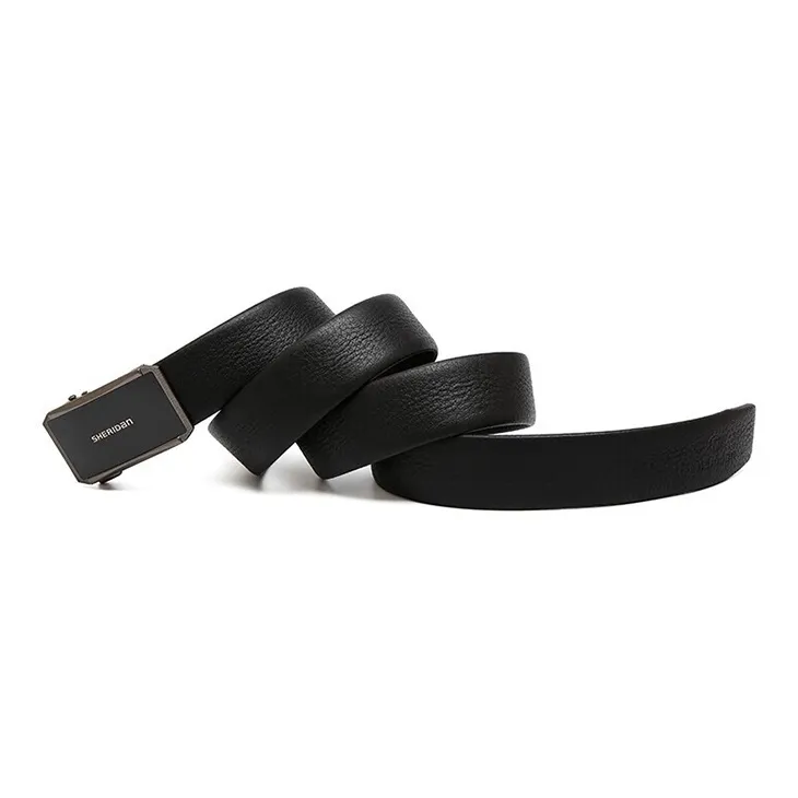 SHERIDan Business Elite Alloy Automatic Buckle Cow Leather Belt Men's Black-2