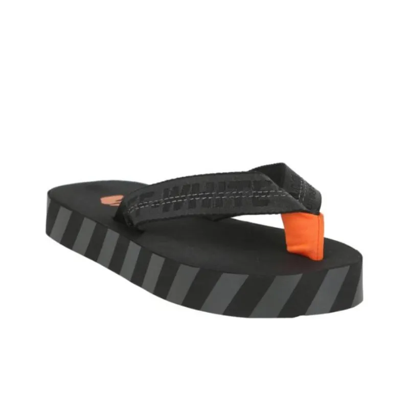 OFF-WHITE Industrial Belt Flip Flop Black Orange-2