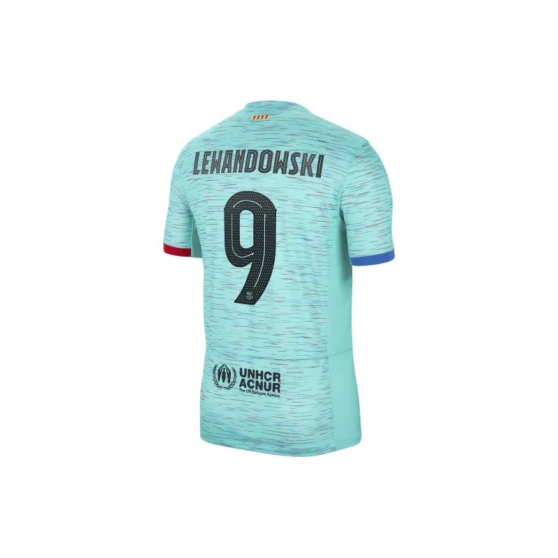 Nike Dri FIT Soccer Jerseys 2023/24 Season Barcelona Robert Lewandowski Size 9 Men's Light Green-1