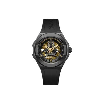 Fiyta Interstellar Series Automatic Mechanical Movement Silicone Strap Watch Men's Watches Gold Dial