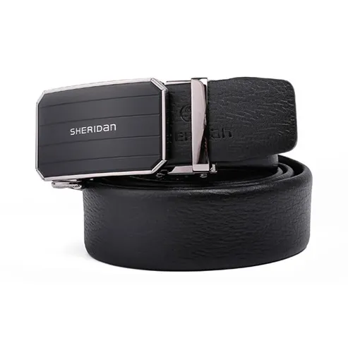SHERIDan Business Casual Automatic Buckle Cow Leather Belt Men's Black-1