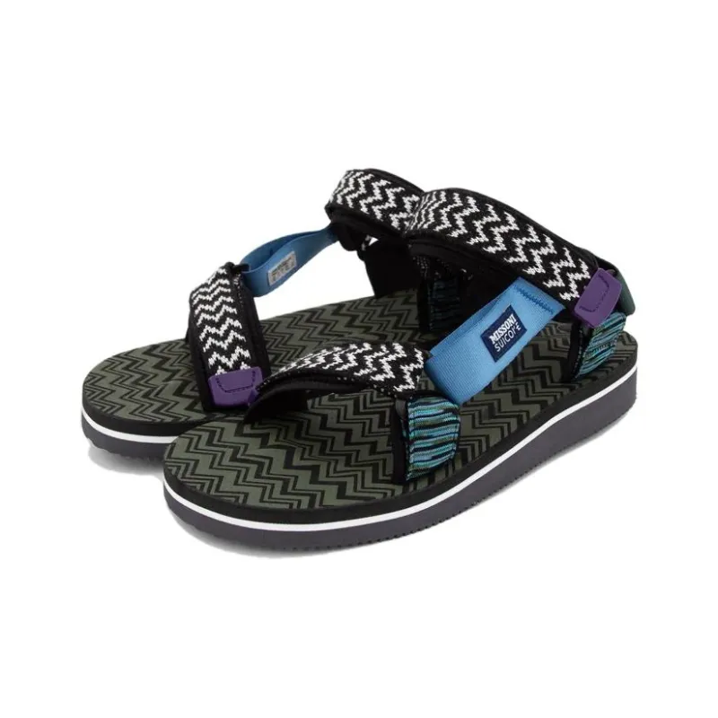 MISSONI x Suicoke Beach Sandals Unisex Black Gray-2