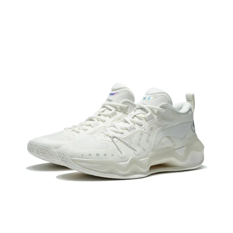 LiNing Liren 2 Low Durable Breathable Low Top Basketball Shoes Men's Mist White-2
