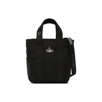 Vivienne Westwood Recycled Nylon Tote Bag, Shopping Bag, Shoulder Bag, Crossbody Bag, Handbag Small Size Women's Black