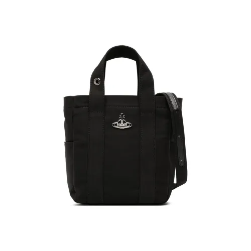 Vivienne Westwood Recycled Nylon Tote Bag, Shopping Bag, Shoulder Bag, Crossbody Bag, Handbag Small Size Women's Black